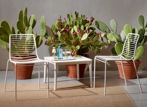 Krzesło ogrodowe metalowe zielone nowoczesne Summer SCAB Design sztaplowane na taras