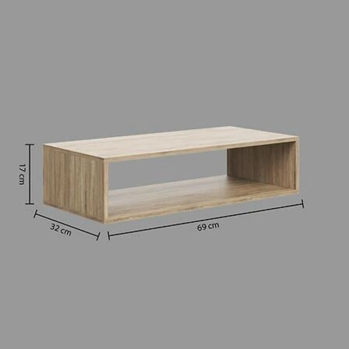 Półka ścienna Kali prostokątna naturalna 69 cm do kuchni i salonu klasyczna wisząca