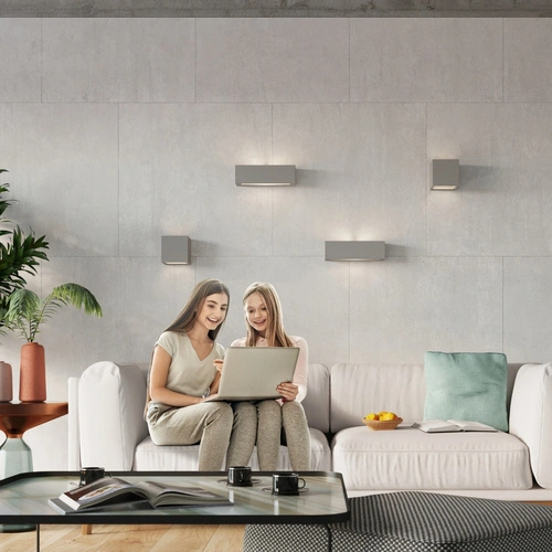 Kinkiet ścienny LEO szary nowoczesny ceramiczny do salonu i sypialni Sollux Lighting