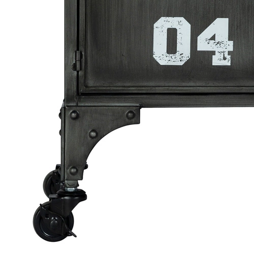 Komoda industrialna Sevin metalowa czarna na kółkach 90 cm Atmosphera do salonu lub sypialni