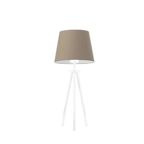 Lampka BERGEN abażur beżowy stelaż biały