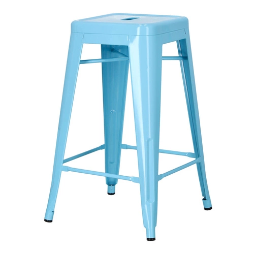 Hoker Paris 66 cm niebieski metalowy industrialny bez oparcia do wyspy kuchennej D2.DESIGN