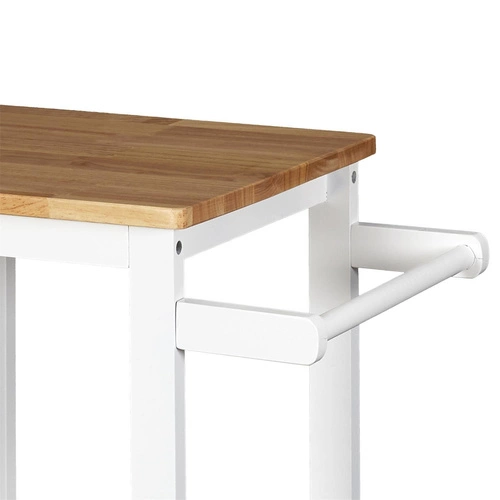 Intesi Bish biały wózek kuchenny dwupoziomowy na kółkach z MDF do kuchni i jadalni