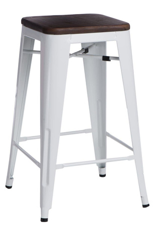 Hoker Paris Wood 65cm sosna orzech/biały metalowy