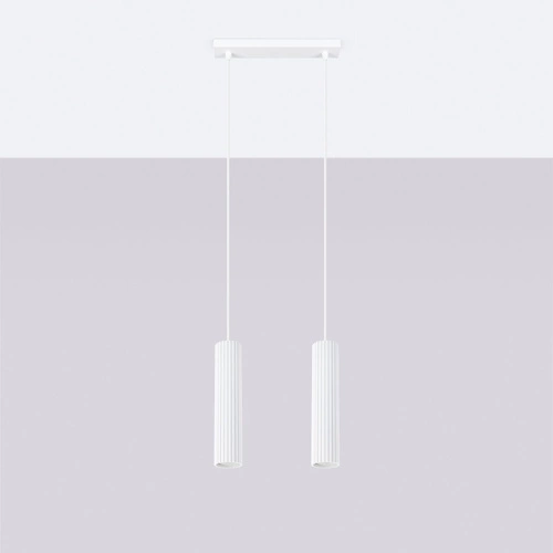 Lampa wisząca KARBON 2 biała nowoczesna regulowana do salonu kuchni lub nad stół