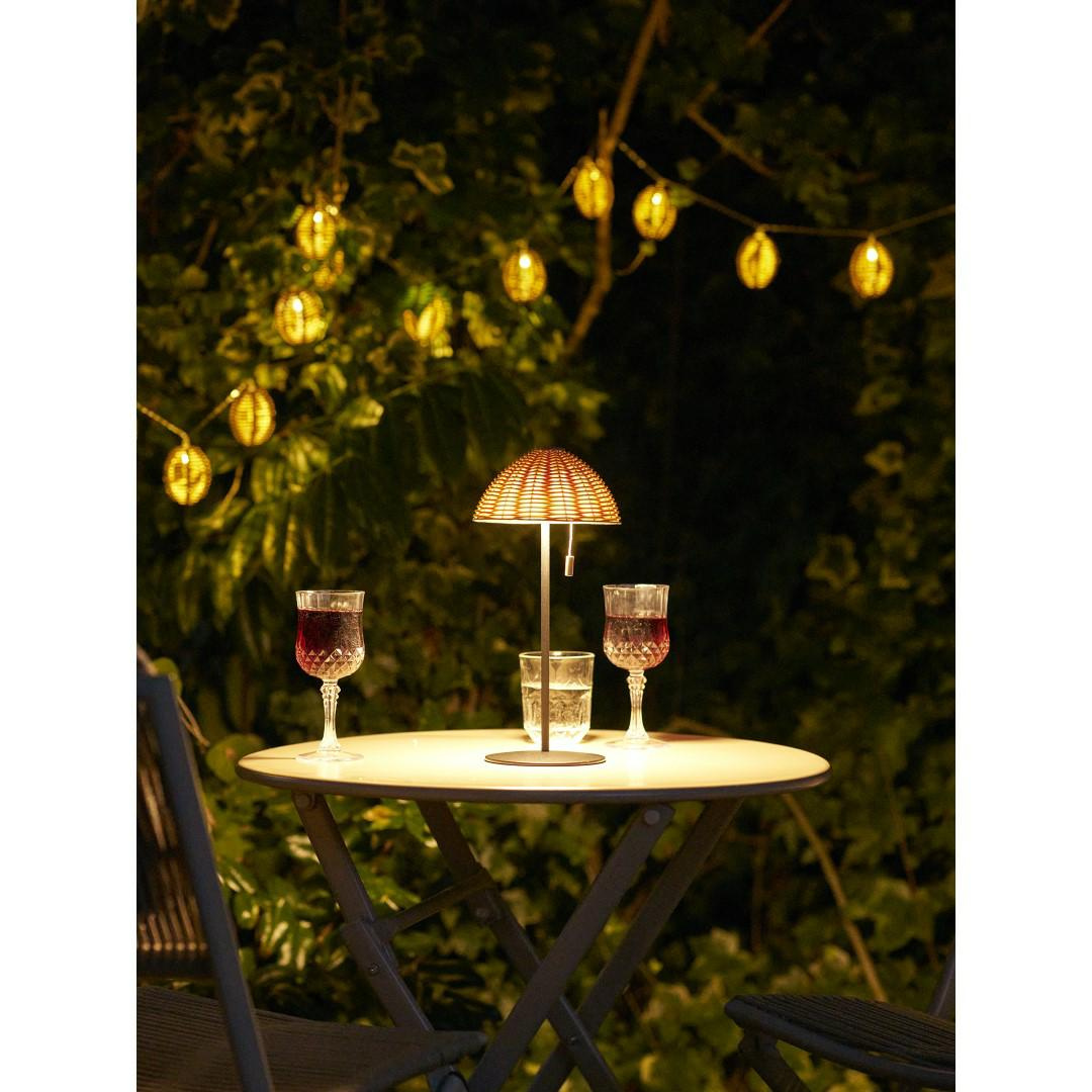 Lampka nocna LED Wigan boho do sypialni i salonu z portem USB