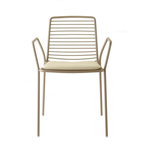 Krzesło metalowe Summer SCAB Design szare nowoczesne z podłokietnikami do ogrodu i tarasu