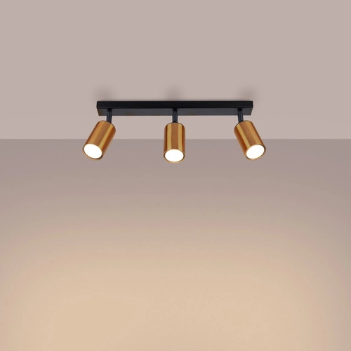 Plafon sufitowy WINX 3 czarny miedź nowoczesny do salonu i sypialni Sollux Lighting