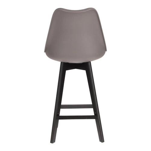 Hoker z oparciem Norden Intesi szary 65 cm nowoczesny do kuchni i wyspy na czarnych nogach