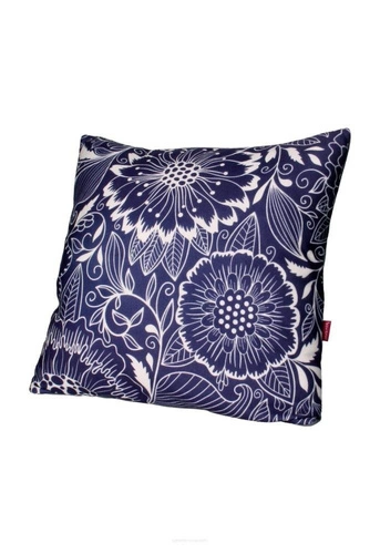 Poduszka dekoracyjna welurowa Calc granatowa antyalergiczna do salonu i sypialni