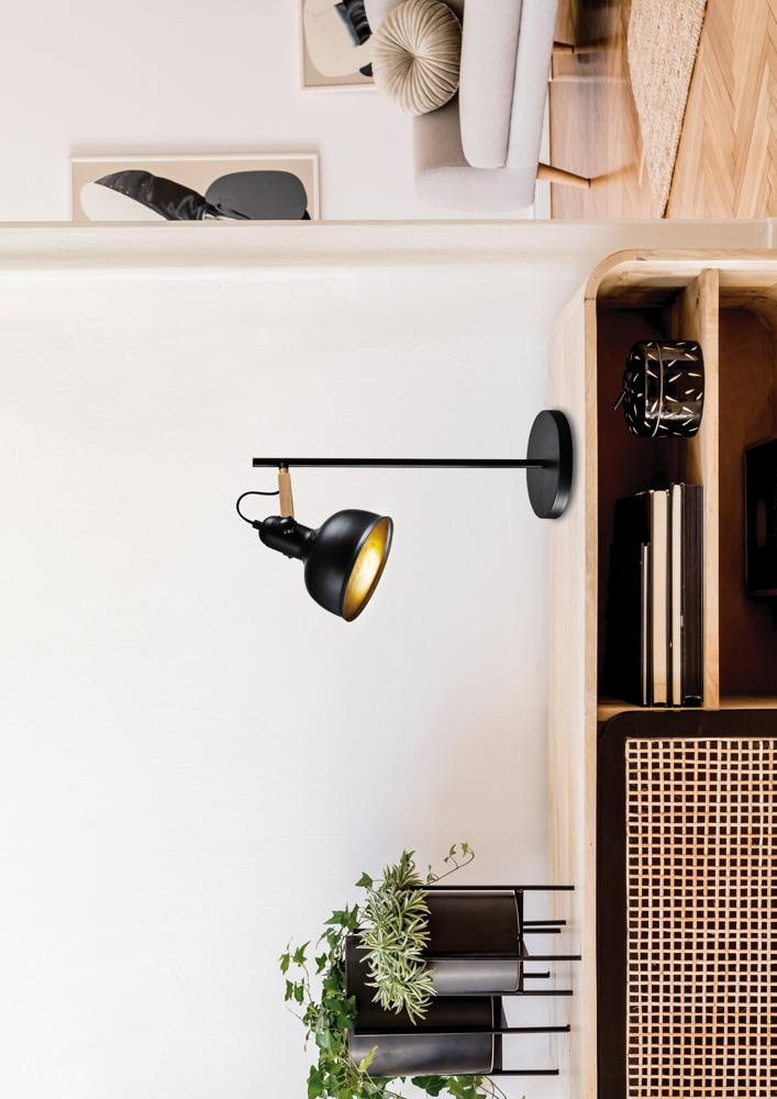 Nowoczesna lampa stołowa Reno czarna metalowa regulowana do sypialni i salonu 56 cm