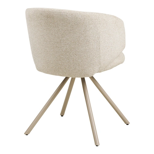 Fulham krzesło tapicerowane obrotowe piaskowe do jadalni i salonu