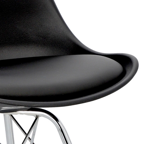 Krzesło do jadalni Eris Actona czarne z tworzywa sztucznego nowoczesne łatwe w czyszczeniu