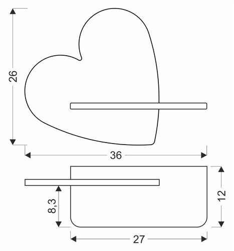 Kinkiet Heart lampa 5W LED 4000K iq kids różowy