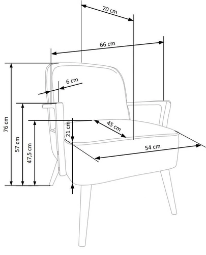 Fotel wypoczynkowy Grejs beżowy skandynawski do salonu z tkaniny na drewnianych nogach