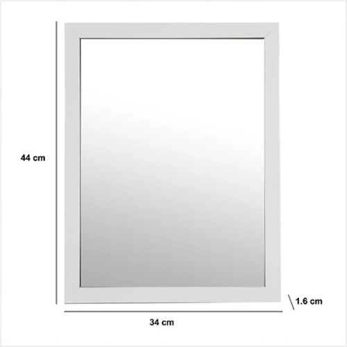 Lustro do przedpokoju First prostokątne białe wiszące nowoczesne 34x44cm 5five