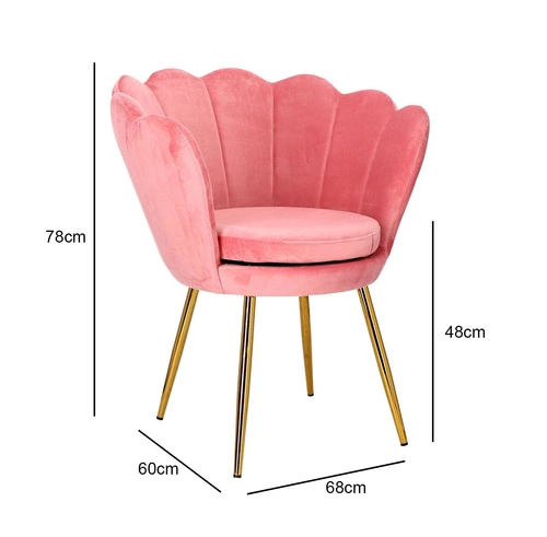Krzesło muszelka Fiona VIC różowy jasny