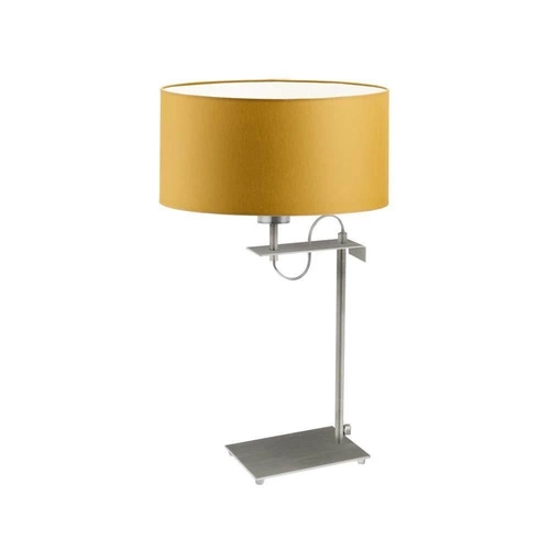 Lampka ALASKA abażur musztardowy stelaż srebrny