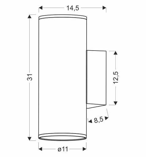 Kinkiet zewnętrzny Primula czarny nowoczesny aluminiowy do ogrodu i na taras CANDELLUX 31 cm