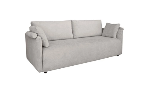 Sofa rozkładana z funkcją spania Mondel sztruksowa szara jasna 3 osobowa z pojemnikiem do salonu