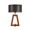 Lampka nocna do sypialni Clio brązowa nowoczesna z abażurem drewniana glamour LYSNE