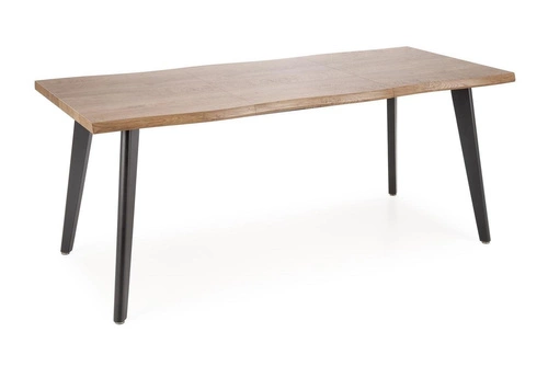 Stół rozkładany do jadalni Sonik 2 dąb naturalny czarne nogi nowoczesny 150–210 cm Intesi