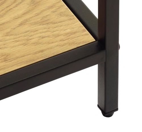 Regał Altino loftowy 180 cm czarny dąb na książki do salonu