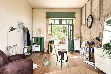 Fotel klubowy Stanis Atmosphera brązowy vintage do salonu i gabinetu