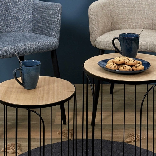 Kubek ceramiczny Laguna 300ml niebieski boho do kawy Intesi stylowy na prezent