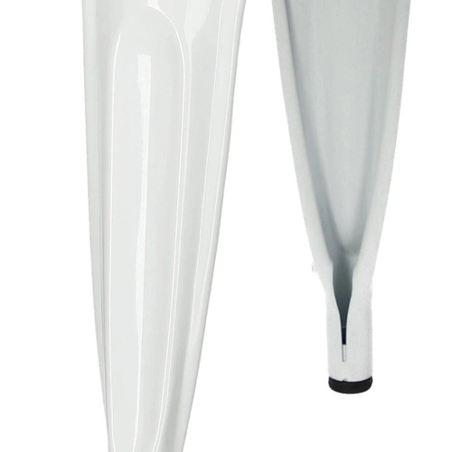 Krzesło do jadalni Paris Wood D2.DESIGN białe metalowe z drewnianym siedziskiem sosna