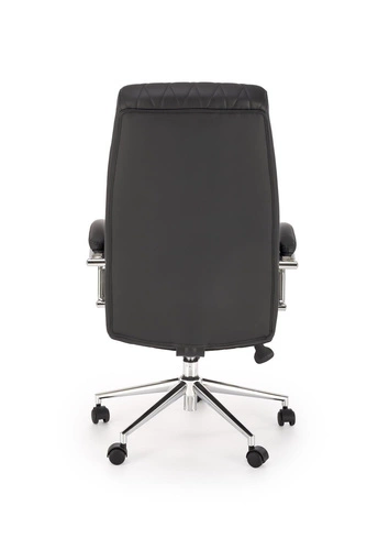 Fotel biurowy ergonomiczny obrotowy Lacour PU czarny z podłokietnikami do biura Intesi