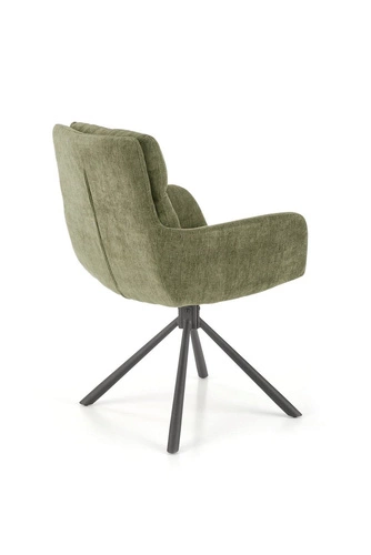 Krzesło obrotowe tapicerowane Ophelia Intesi oliwkowe do jadalni i salonu nowoczesne z podłokietnikami