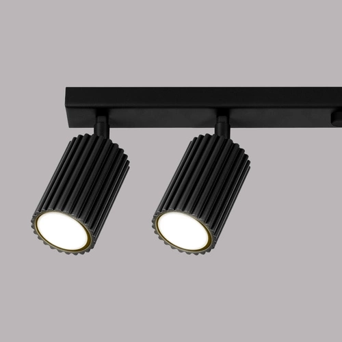 Plafon sufitowy KARBON 6L czarny nowoczesny regulowany do salonu i sypialni aluminium