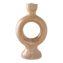 Świecznik ceramiczny brązowy okrągły