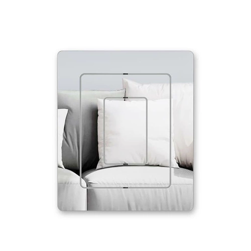 Lustro prostokątne bez ramy Echo Umbra nowoczesne do łazienki i przedpokoju 64x54 cm