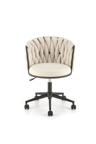 Fotel biurowy ergonomiczny Natol beżowy obrotowy z regulacją wysokości glamour do biura