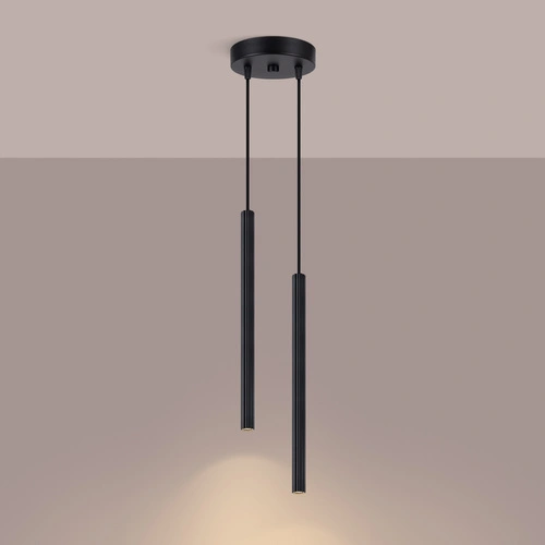 Lampa sufitowa ARCHE 2P czarna nowoczesna do salonu i jadalni nad stół