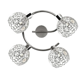 Lampa sufitowa Aron spirala 4x40W G9 chrom kryształ transparent