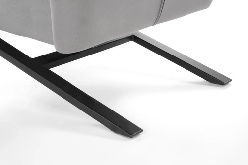 Fotel wypoczynkowy Varis szary welur skandynawski do salonu Intesi elegancki i komfortowy