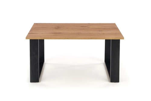 Stolik kawowy Fadan prostokątny do salonu nowoczesny loft dąb wotan czarny 100x64 cm