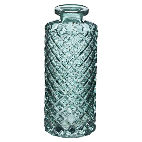 Zestaw trzech szklanych wazoników Atmosphera niebieski nowoczesny dekoracyjny na kwiaty