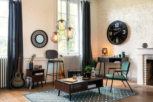 Szafka nocna Asmar 40 cm brązowa z frezowanym frontem, Atmosphera, rustykalna elegancja do sypialni
