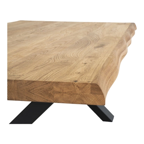 Stolik kawowy Toulon 70x120 cm dębowy prostokątny industrialny do salonu Intesi