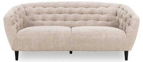 Sofa 3 osobowa Ria beżowa Actona nowoczesna pikowana do salonu wygodna tkanina