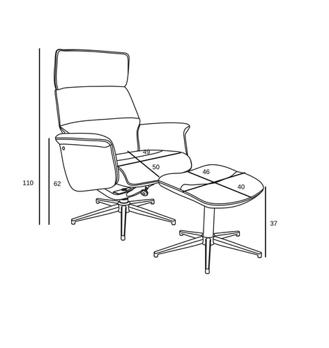 Fotel z podnóżkiem Alura ciemnoszary