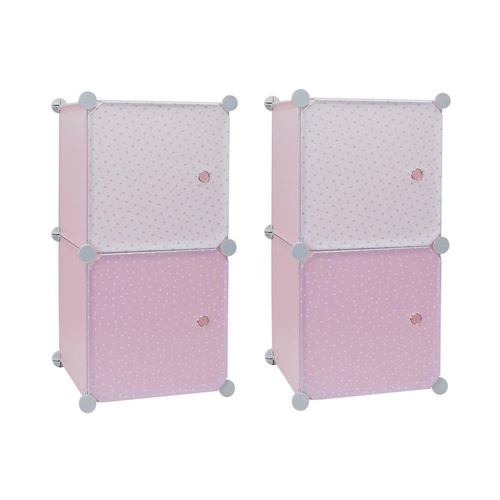 Regał na zabawki do pokoju dziecięcego Cubes 2 różowy nowoczesny modułowy Intesi 63 cm