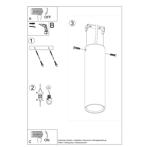 Plafon sufitowy czarny Lagos 20 nowoczesny metalowy do salonu kuchni sypialni