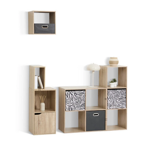 Pudełko do regału Poly zebra 31x31 materiałowe dekoracyjne czarno-białe 5five