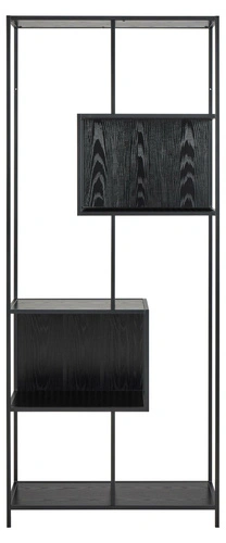 Regał metalowy Seaford II loftowy czarny na książki 77 cm Actona
