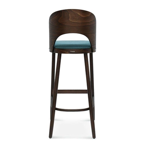 Hoker z oparciem Amada FAMEG drewniany tapicerowany personalizowany do kuchni 78 cm